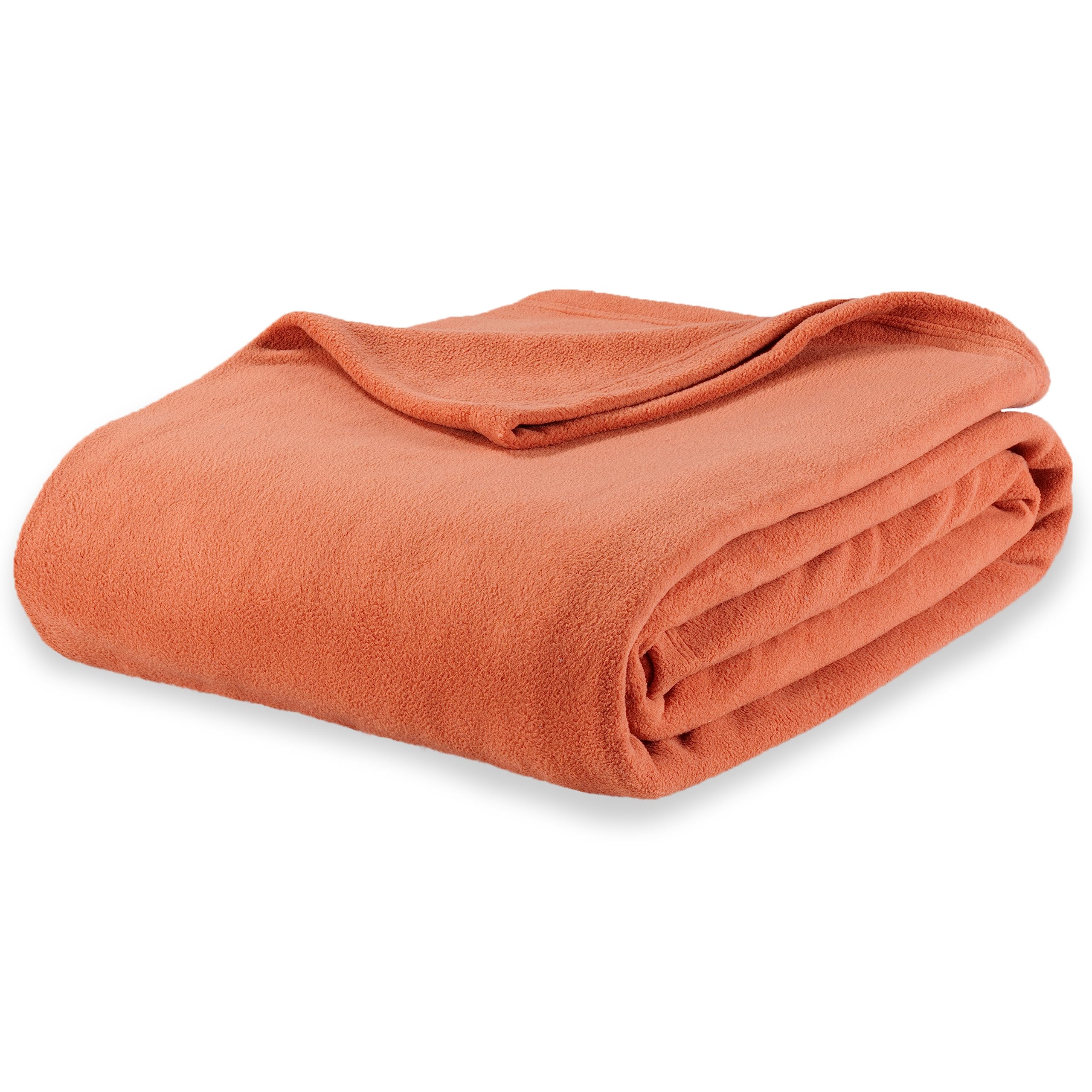 Berkshire Blanket front flat lay showing full amberglow color and generous king size
