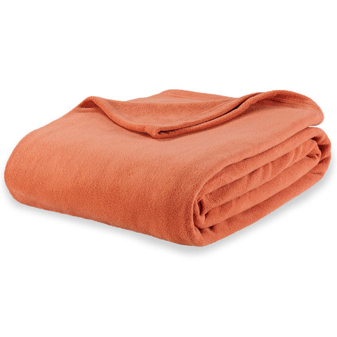 Berkshire Blanket front flat lay showing full amberglow color and generous king size