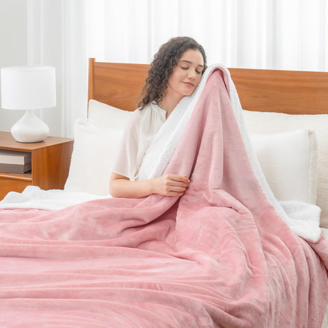 Berkshire Blanket draped over sofa showing living room comfort and décor fit