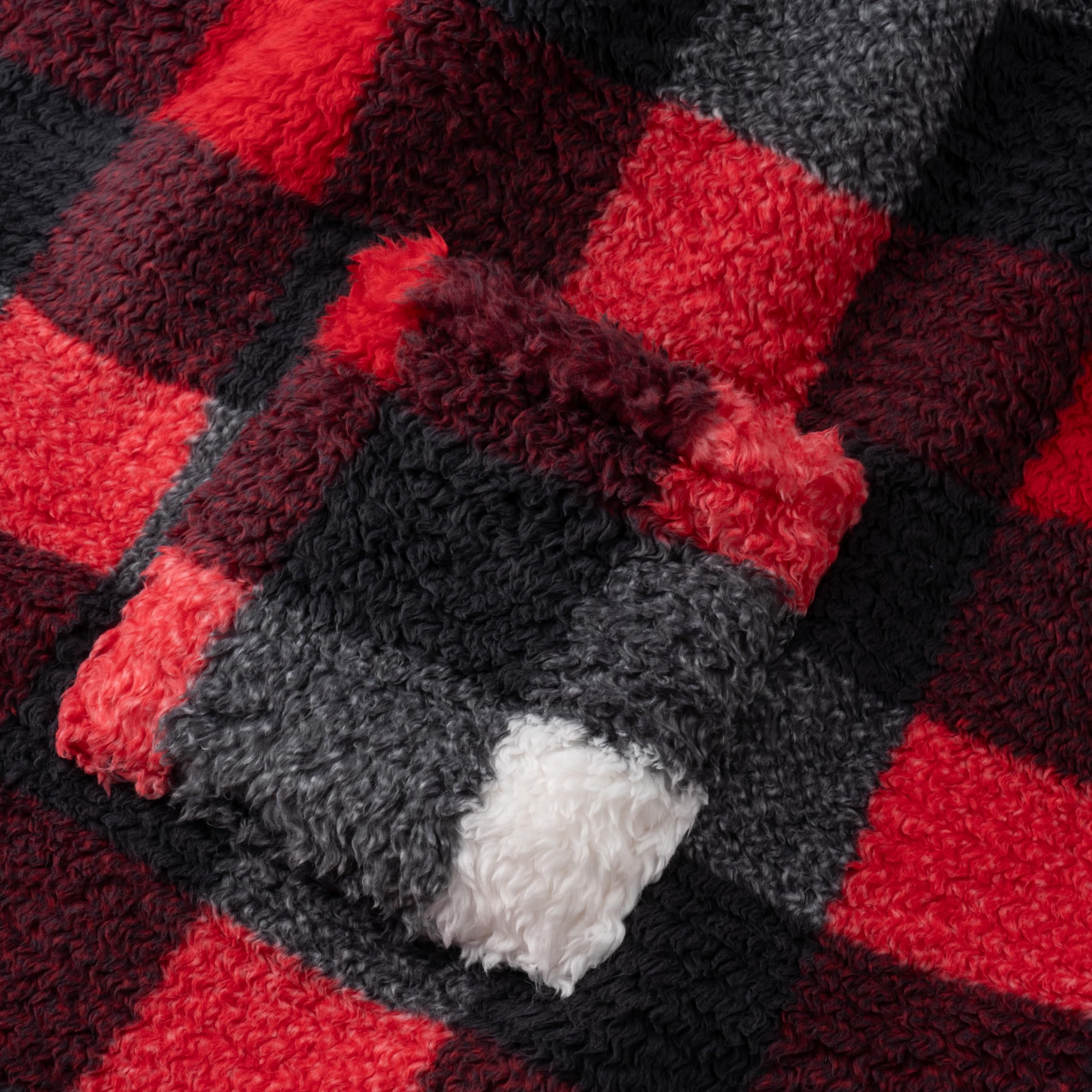 Close view of Berkshire Blanket seam and hem highlighting quality construction