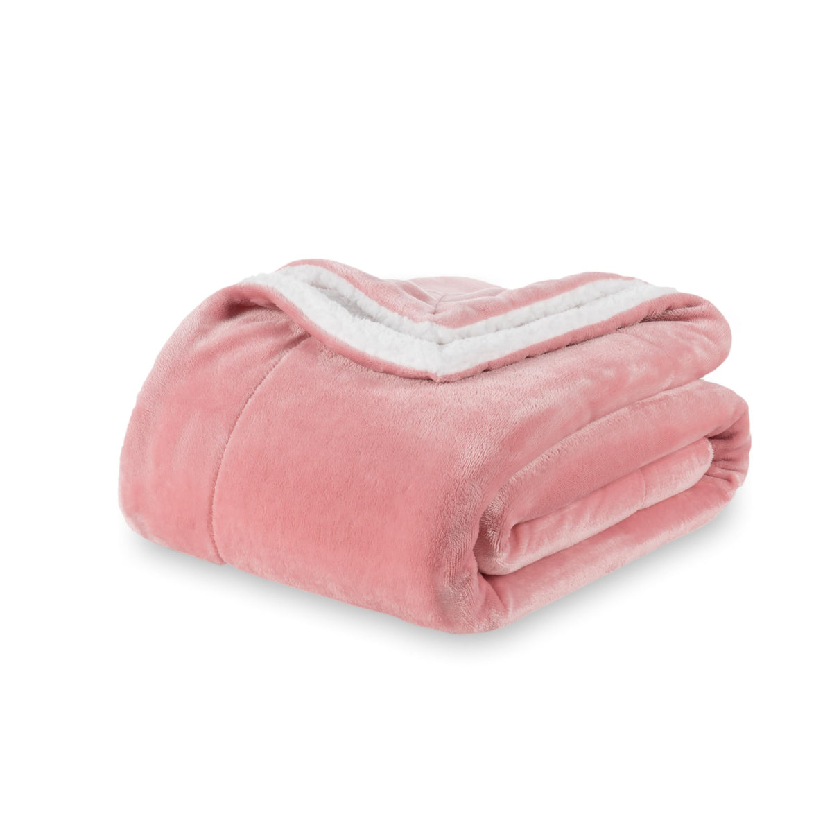 Berkshire Blanket front view in Frosty Mauve showing plush reversible softness