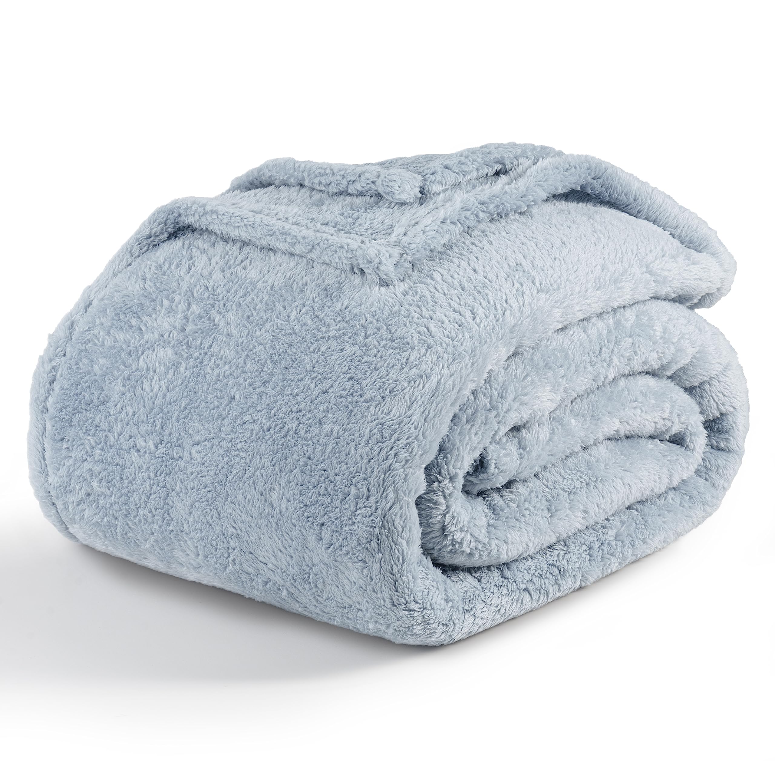 Berkshire Blanket front view showing soft blue mist and inviting texture for cozy styling