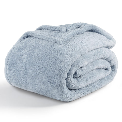 Berkshire Blanket front view showing soft blue mist and inviting texture for cozy styling