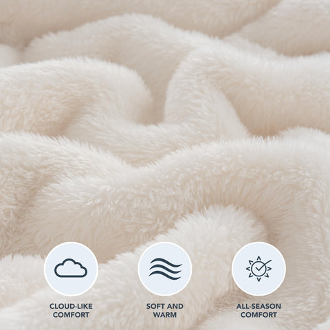 Berkshire Blanket spread on bed showing full 90x90 coverage