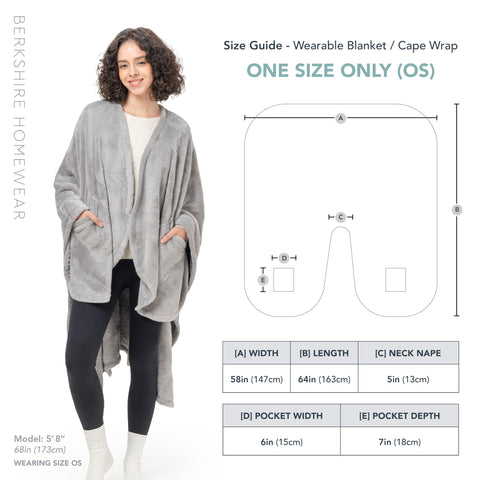 Berkshire Blanket size comparison with person showing generous 58x64 coverage
