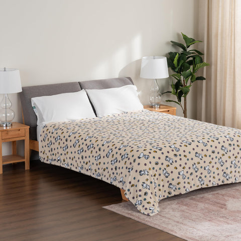 Berkshire Blanket Snoopy spread on twin bed for full-coverage comfort