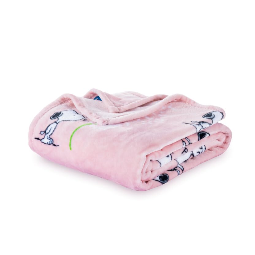 Berkshire Blanket front folded showing Snoopy character and soft drape