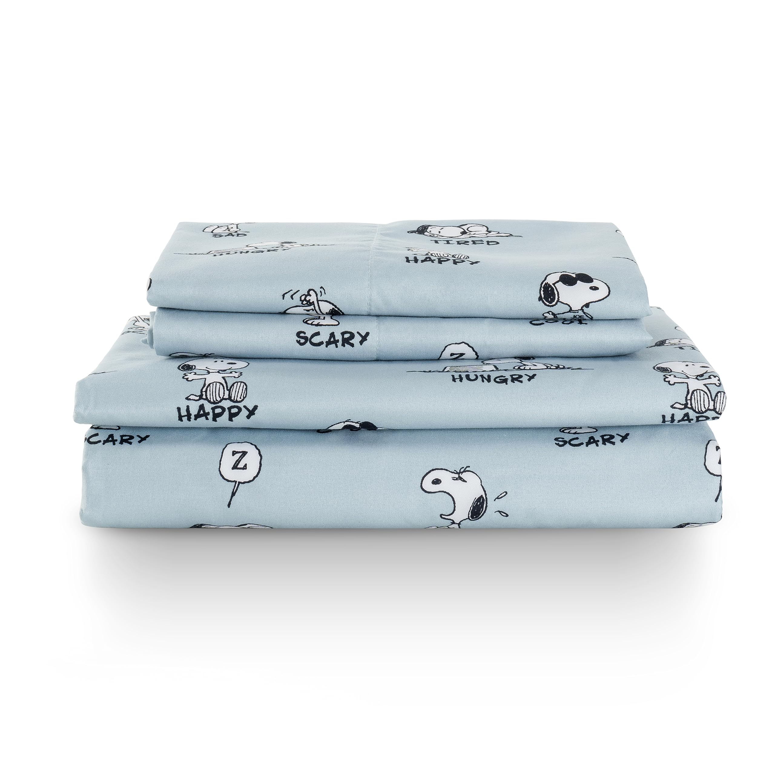 Berkshire Blanket Peanuts full sheet set front packaging showing character artwork and color benefits