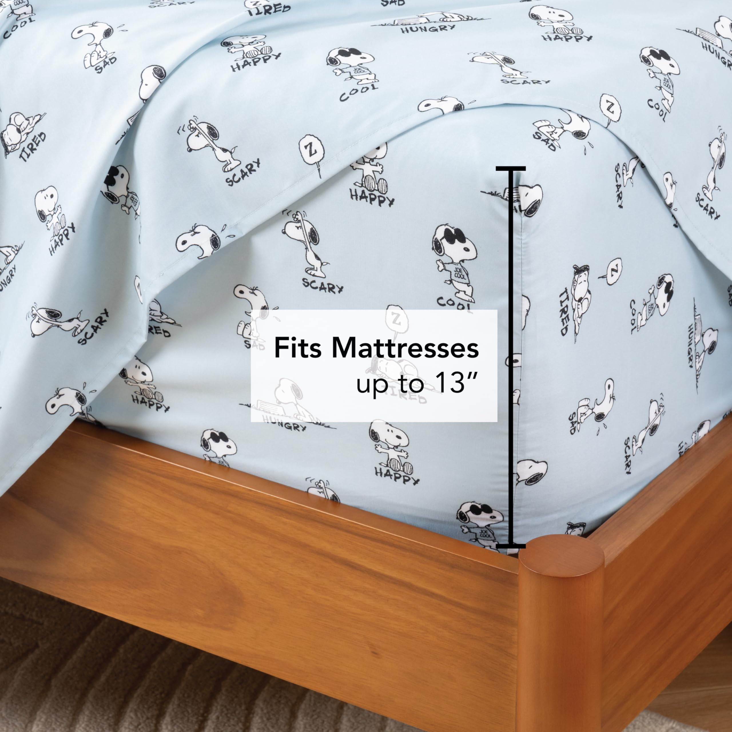 Berkshire Blanket Snoopy pillowcases stacked showing matching set and coordinated look benefit