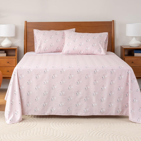 Berkshire Peanuts flat sheet spread full-size with playful print and cozy appeal