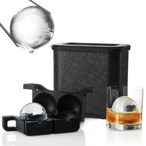 BERLINZO front view of silicone ice ball mold showing eight cavities and clean design