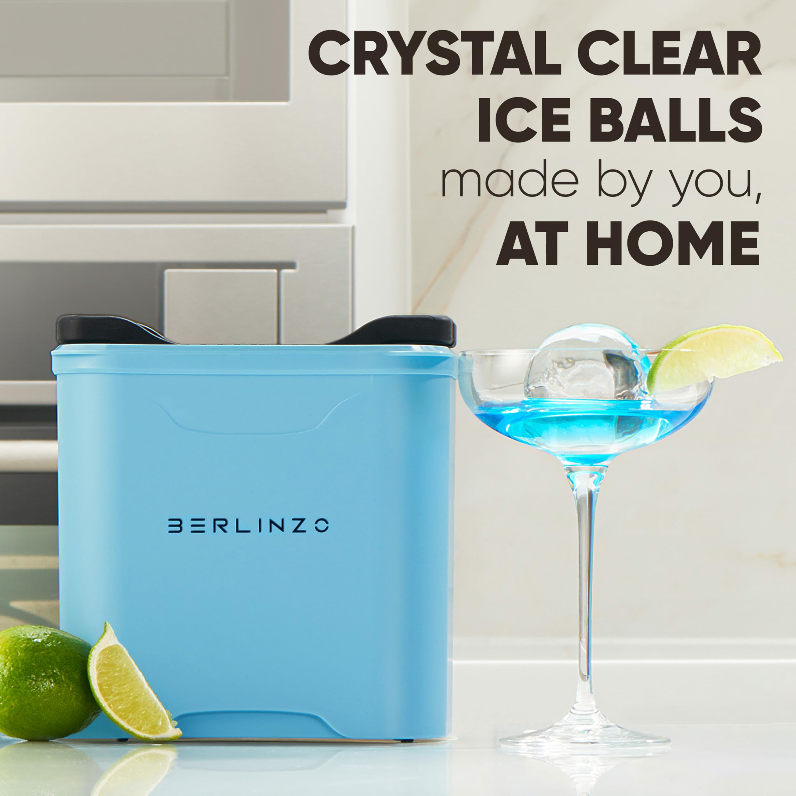 BERLINZO serving cocktail with ice spheres enhancing drink appearance