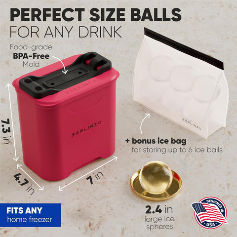 BERLINZO XL freezer storage bag holding twelve finished spheres for parties