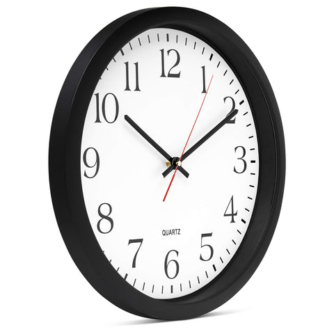 Bernhard Products clock next to hand showing scale for extra-large 16 inch dial readability