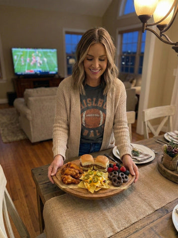 BERRY GOOD LUNCH board in use with snacks demonstrates easy hosting convenience