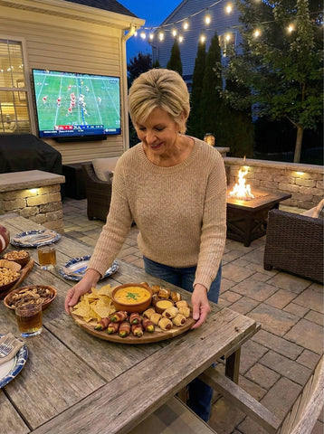 BERRY GOOD LUNCH styled tailgate table shows festive presentation potential