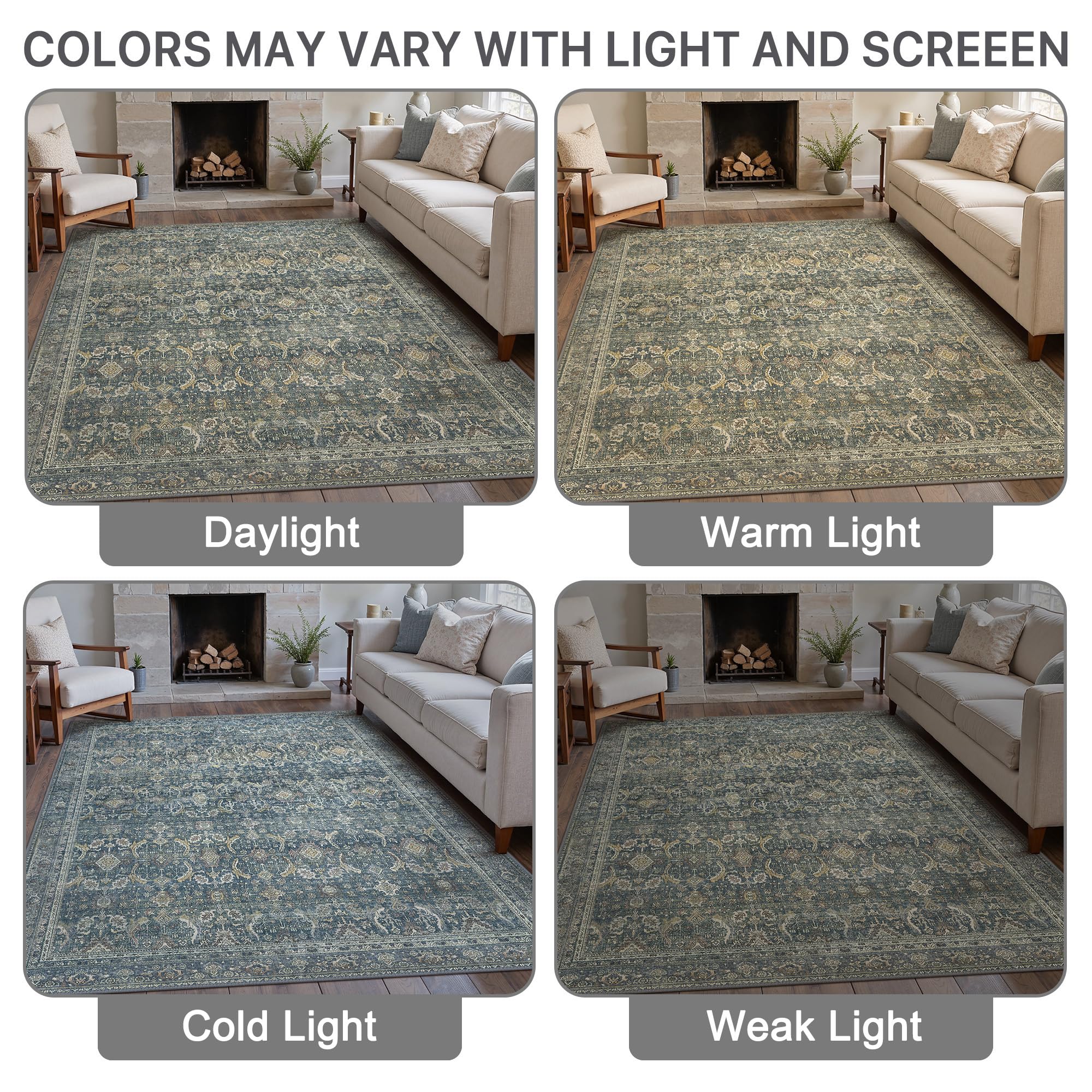 BESBLEE folded rug ready for machine wash demonstrating washable convenience