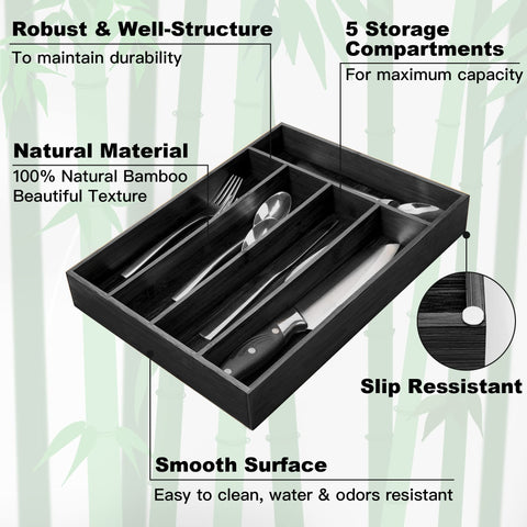Besilord bamboo organizer placed inside a drawer demonstrating space-saving benefit