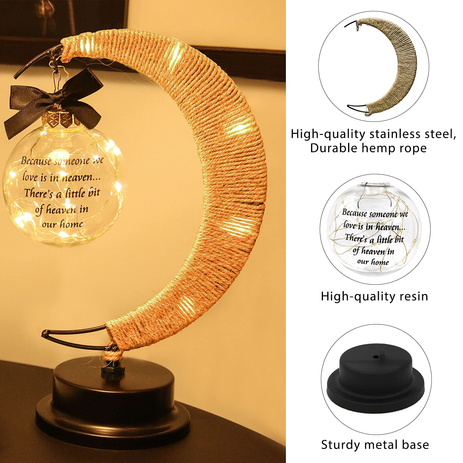 Besoamo lamp with shade open displaying keepsakes inside for remembrance