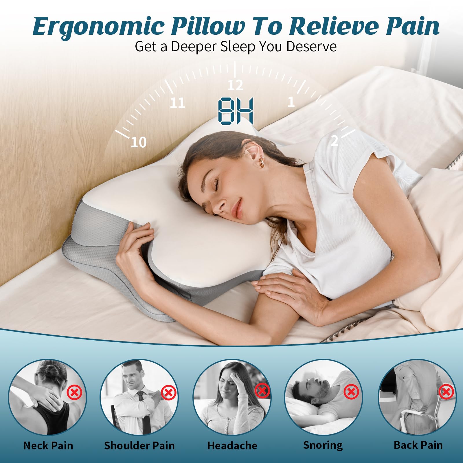 Bespillow close-up of memory foam contour illustrating stable neck support