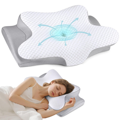 Bespillow front profile showing ergonomic contour and improved neck alignment