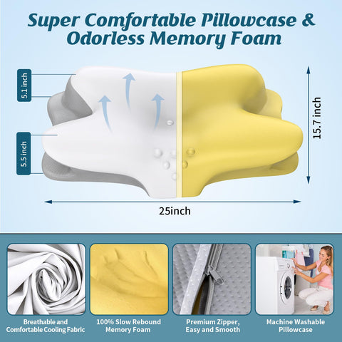 Bespillow in use by a side sleeper demonstrating armrest zone comfort