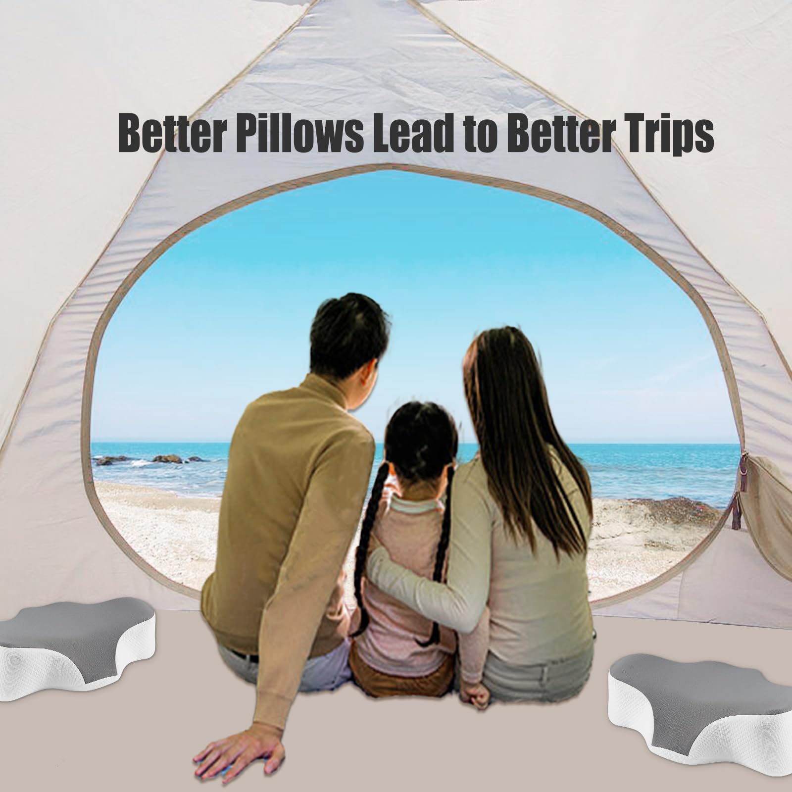 Bespilow pillow rolled and secured for efficient storage and transport