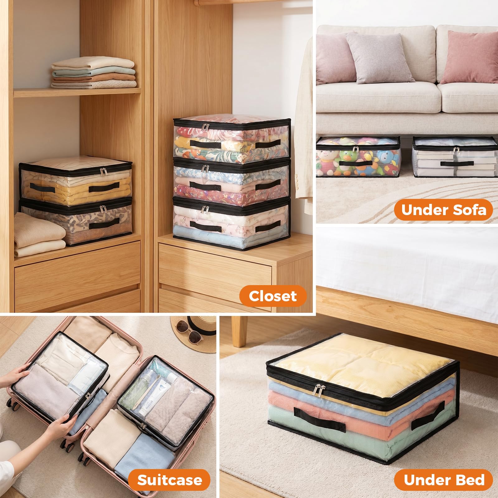 Besslly folded flat set for compact storage and closet-saving advantage