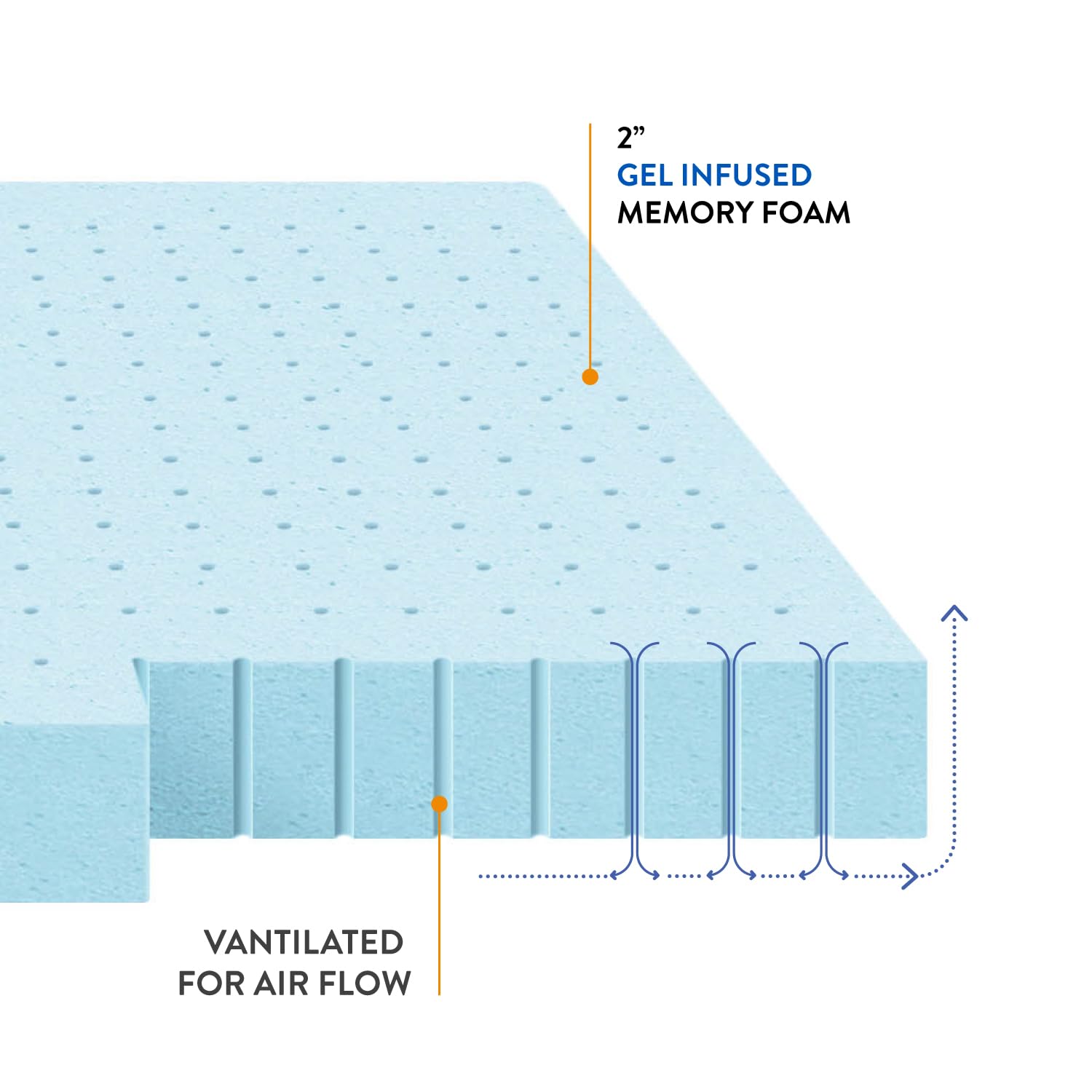 Best Price Mattress topper next to ruler for scale, confirms twin size dimensions