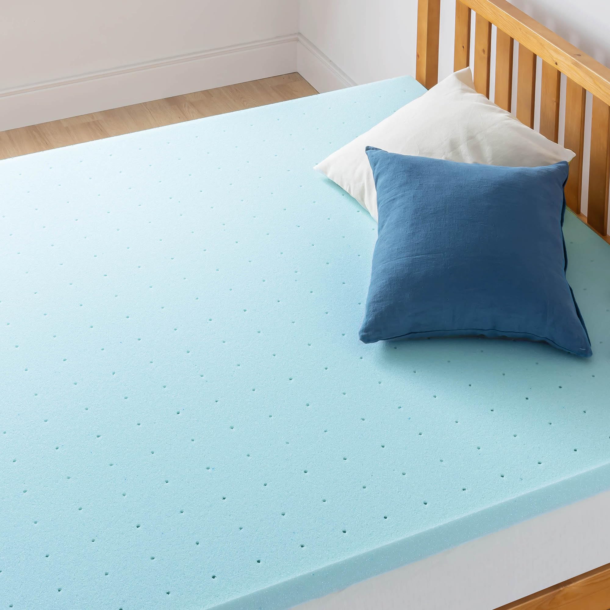 Best Price Mattress unrolled twin topper on mattress, shows even coverage and comfort