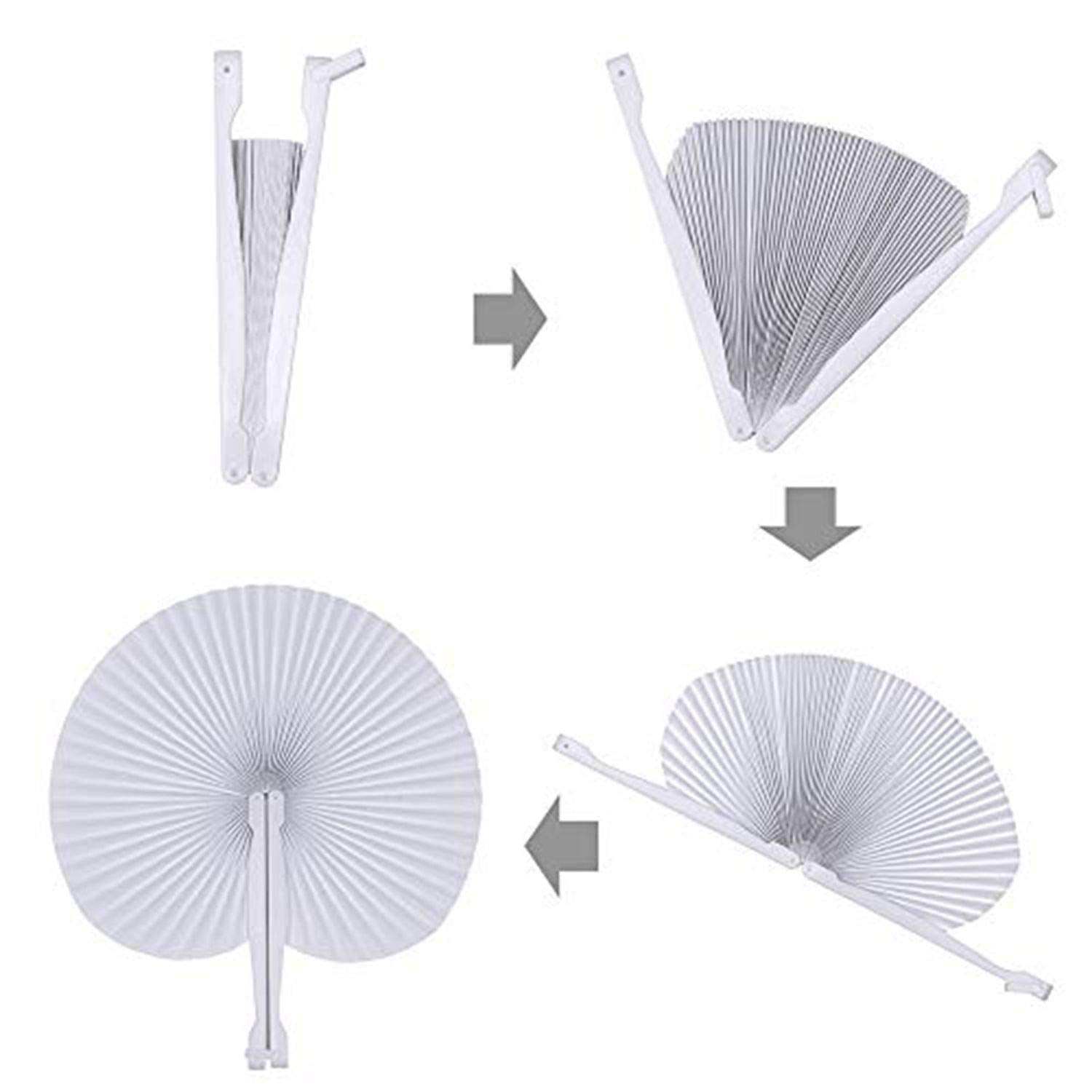 Bestage fans arranged at a wedding aisle showing elegant guest favors