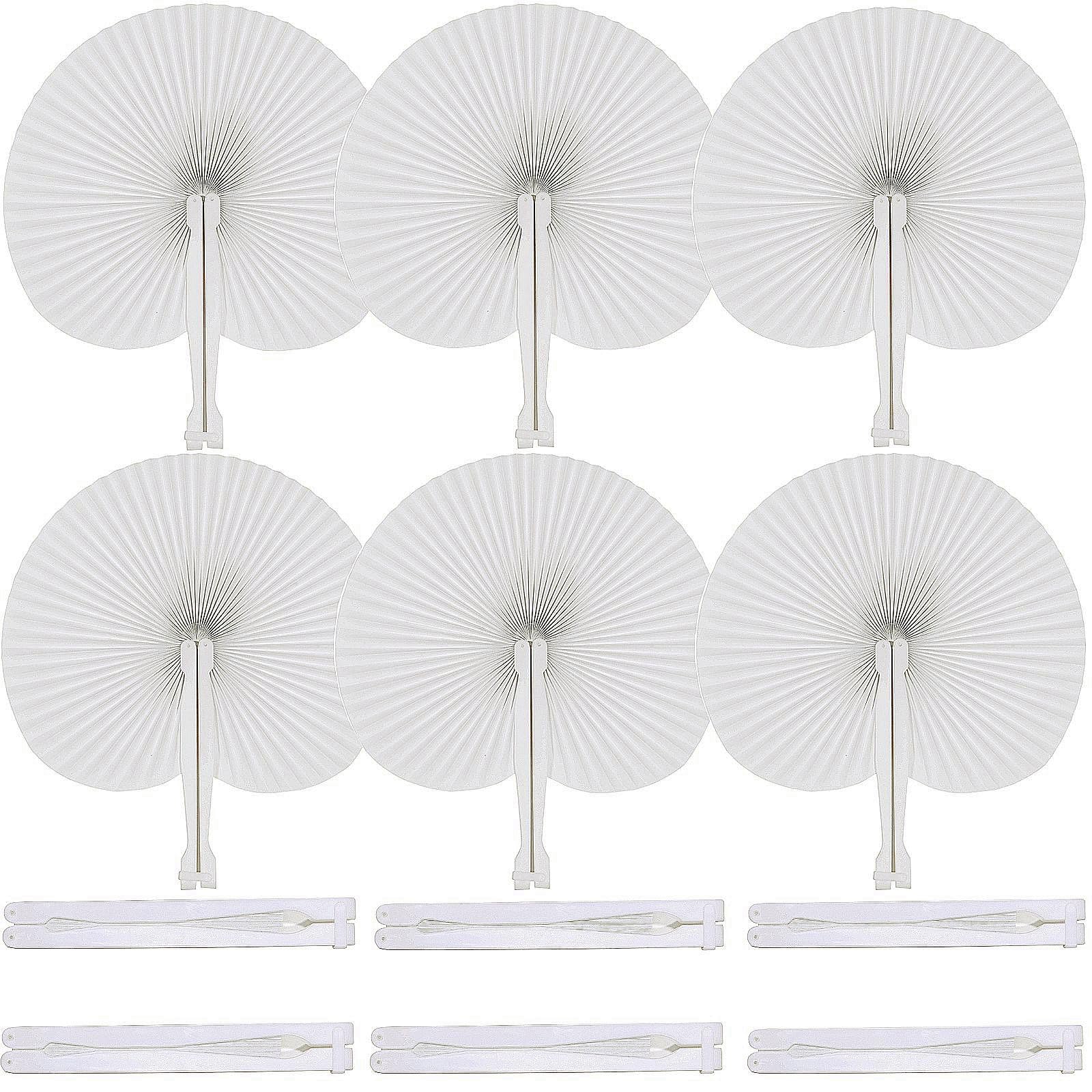 Bestage front packaging showing 100 white paper fans and quantity benefit