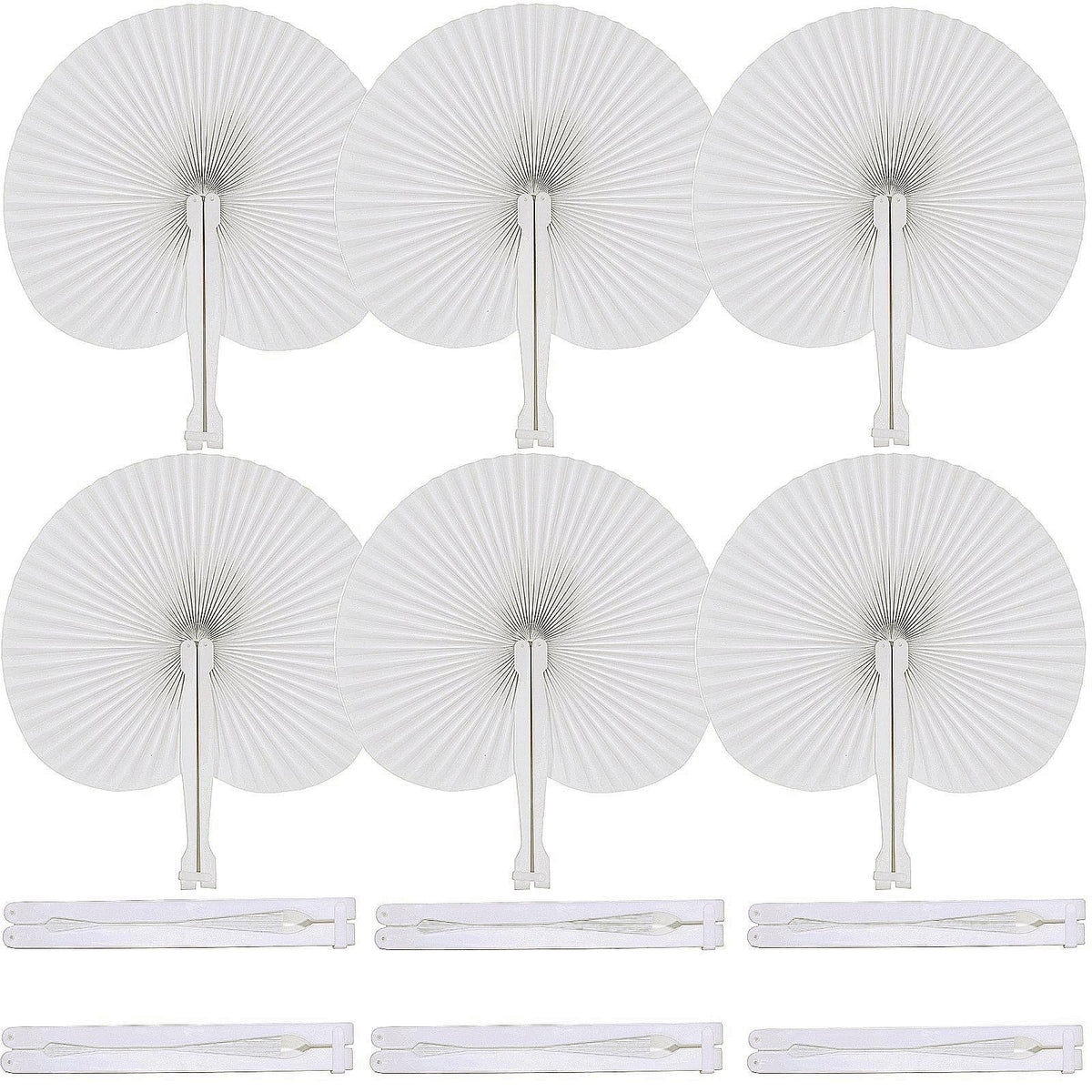 Bestage front packaging showing 100 white paper fans and quantity benefit