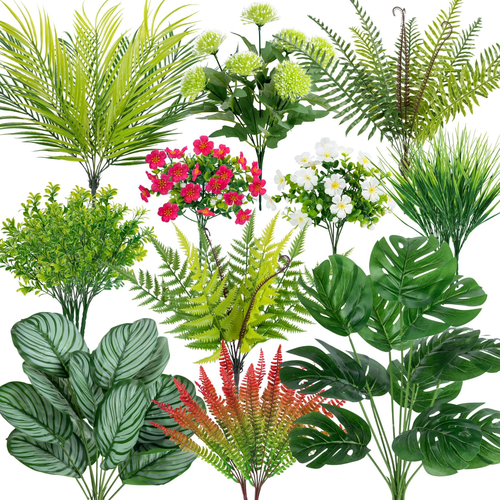 Besteek front packaging showing the full 20-piece greenery set and easy styling