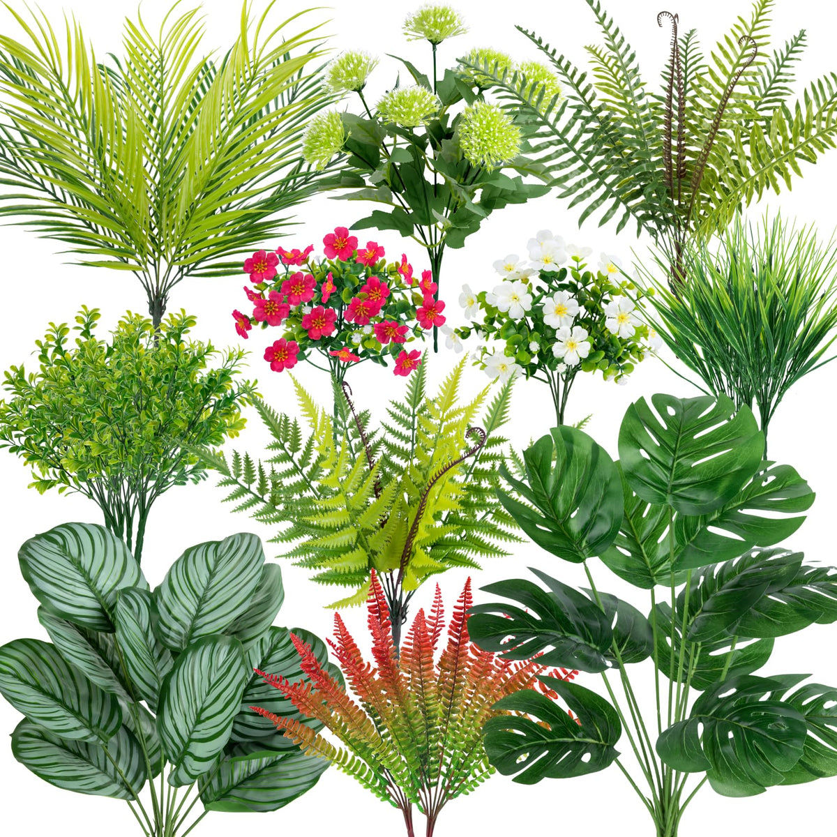 Besteek front packaging showing the full 20-piece greenery set and easy styling