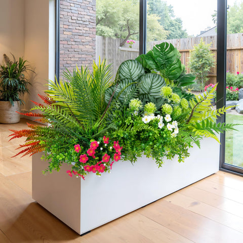 Besteek arranged in a planter on a porch adding instant curb appeal