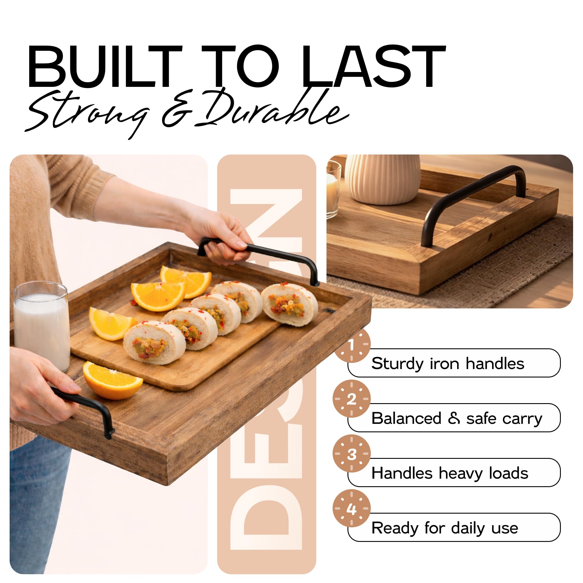 Besti iron handle detail highlighting sturdy grip and safe transport benefit