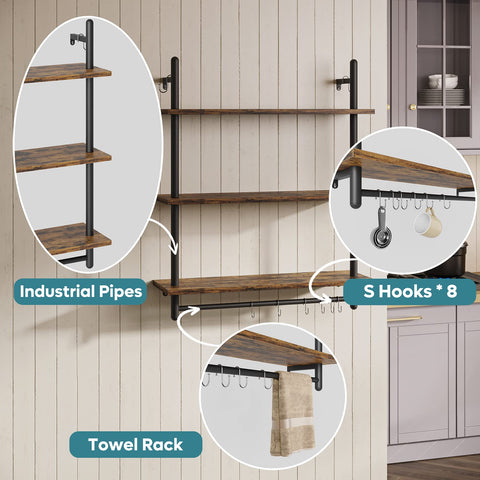 Bestier towel bar and S-hooks offering convenient towel storage