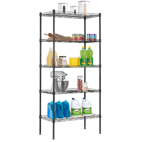 BestOffice front view assembled black shelving saving floor space