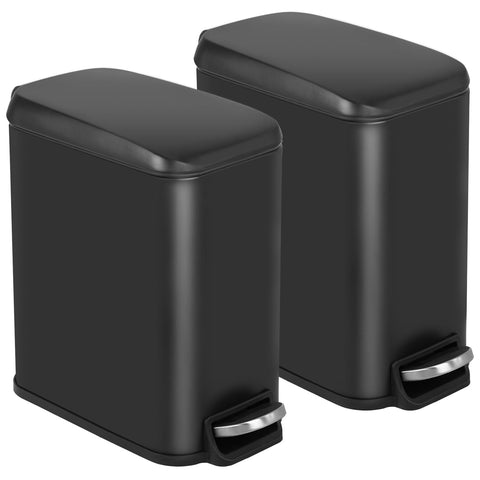 BestOffice front view of black pack of two bins showing slim design and coordinated look
