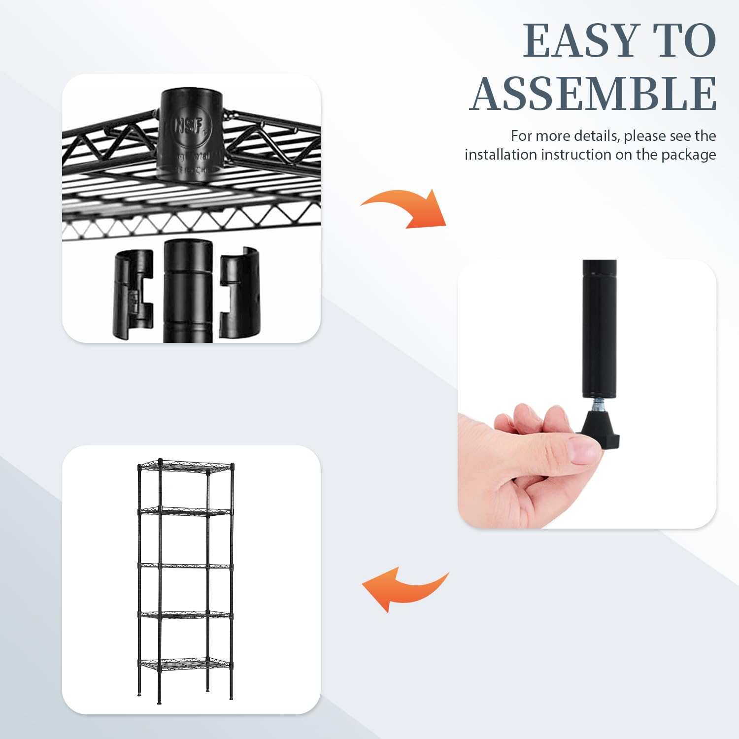 BestOffice shelf stable foot detail showing anti-slip support for safety