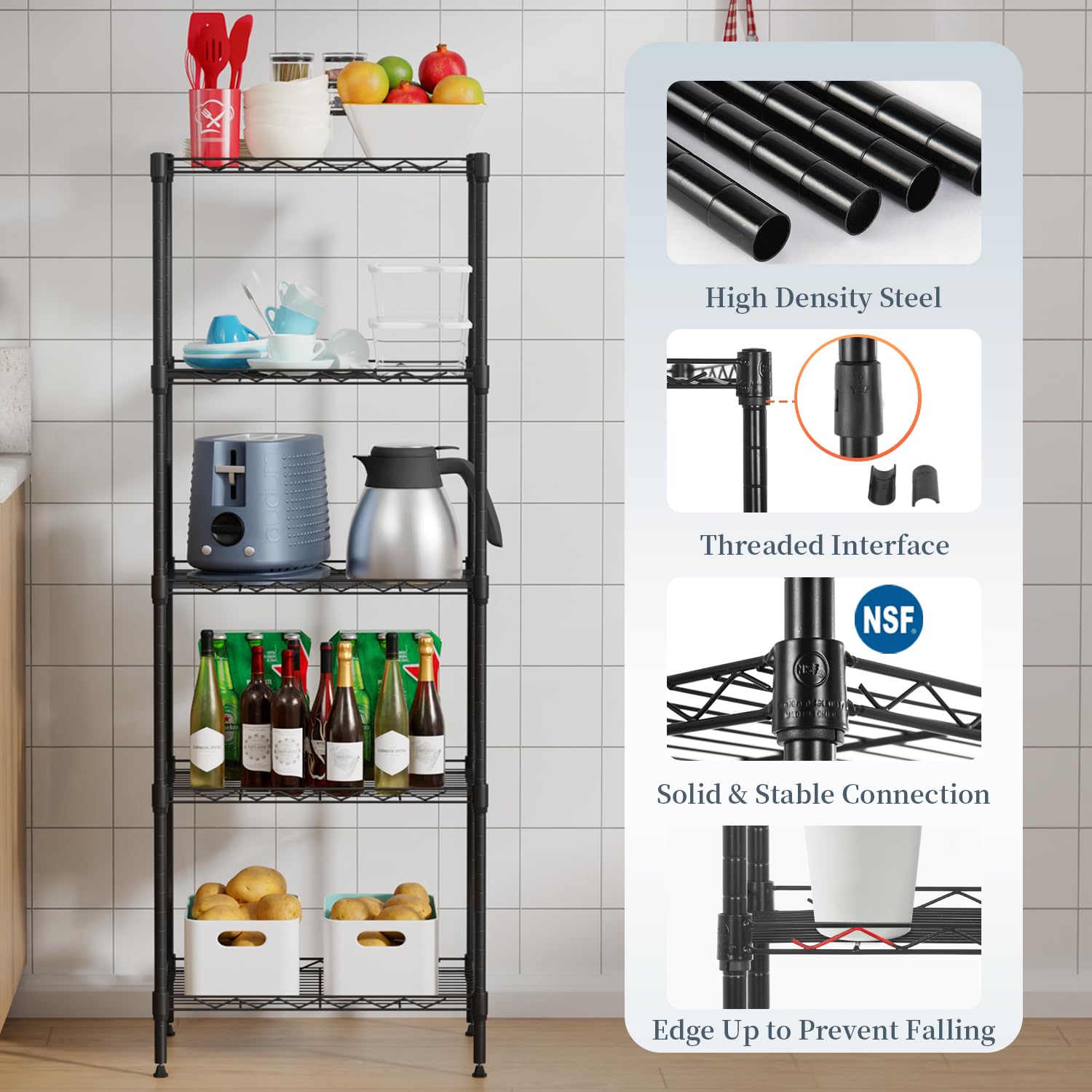 BestOffice shelf in garage loaded with tools demonstrating heavy-duty storage