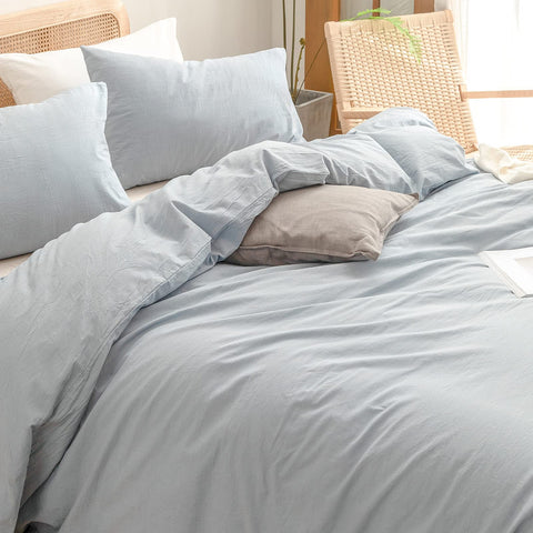 BESTOUCH close-up of washed cotton texture highlighting linen-feel softness and breathability