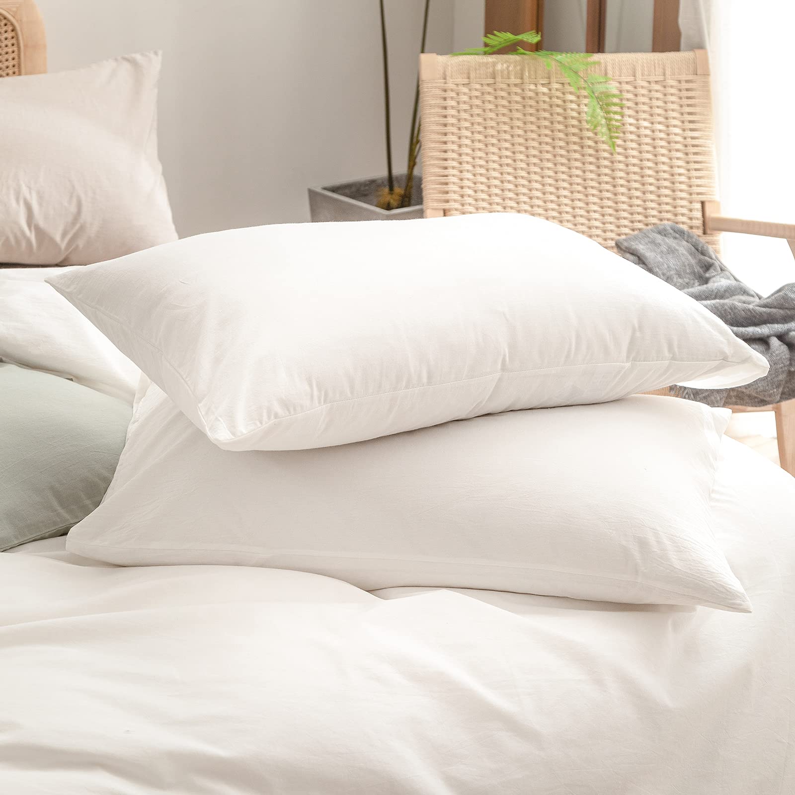 BESTOUCH styled bedroom flatlay with off white set highlighting versatile, calming aesthetic