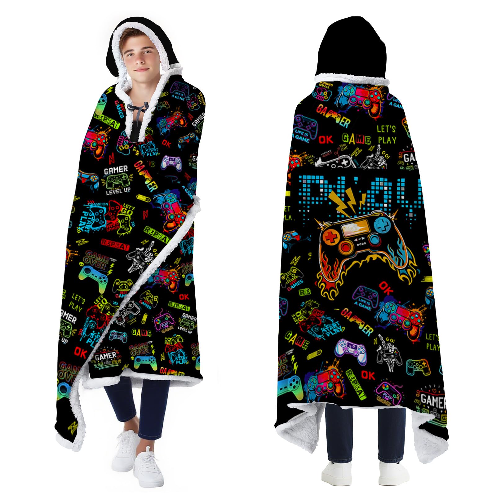 Bestshop front view showing gaming graphic and full blanket coverage for comfort