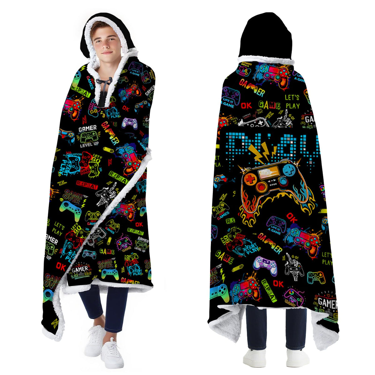 Bestshop front view showing gaming graphic and full blanket coverage for comfort