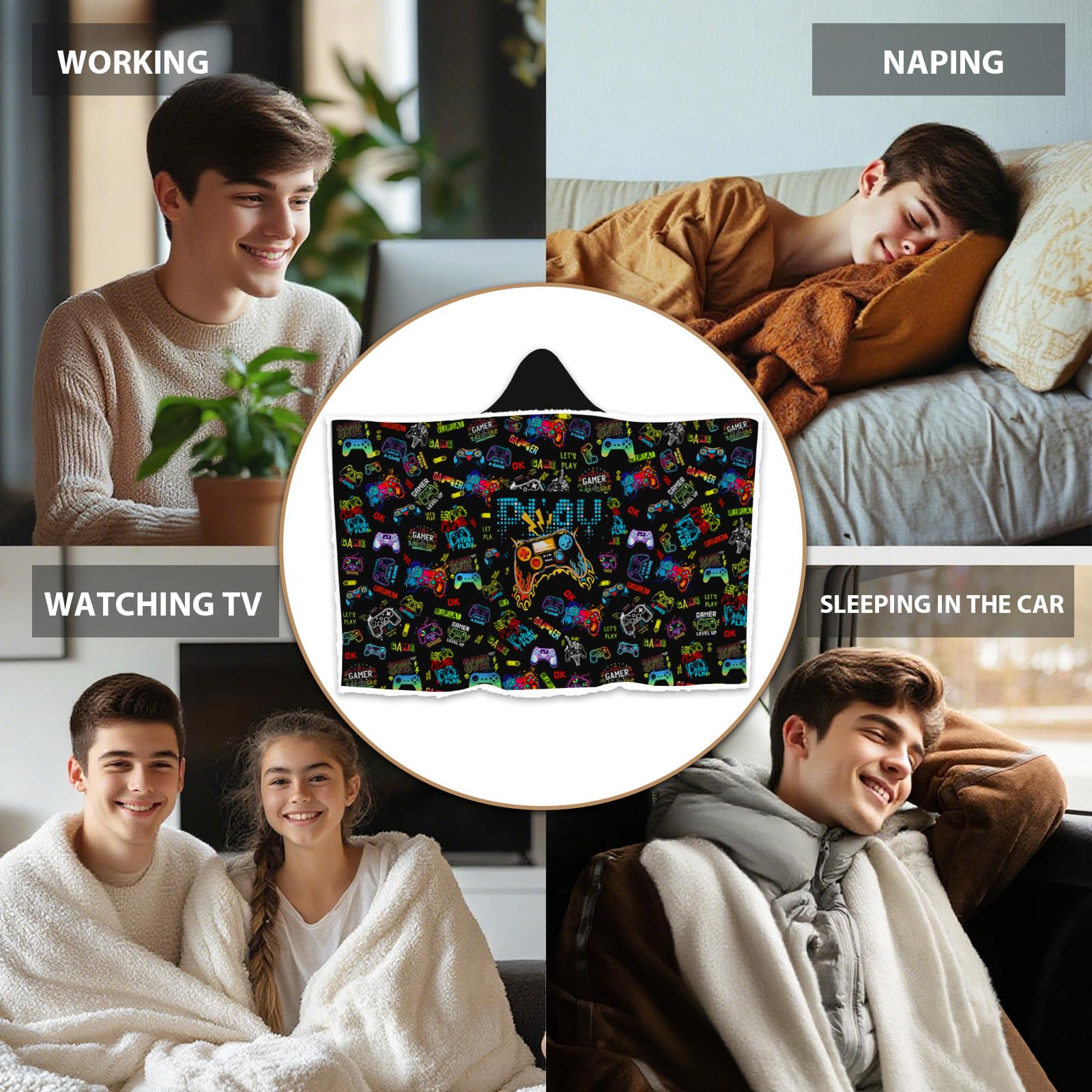 Bestshop blanket on sofa showing true 47×71 scale for full lap coverage