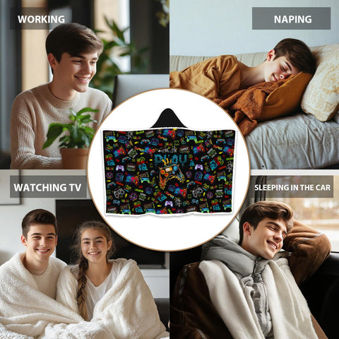 Bestshop blanket on sofa showing true 47×71 scale for full lap coverage