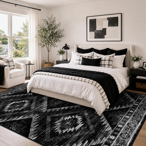 BESTSWEETIE rug styled in living room demonstrating cozy layered décor benefit