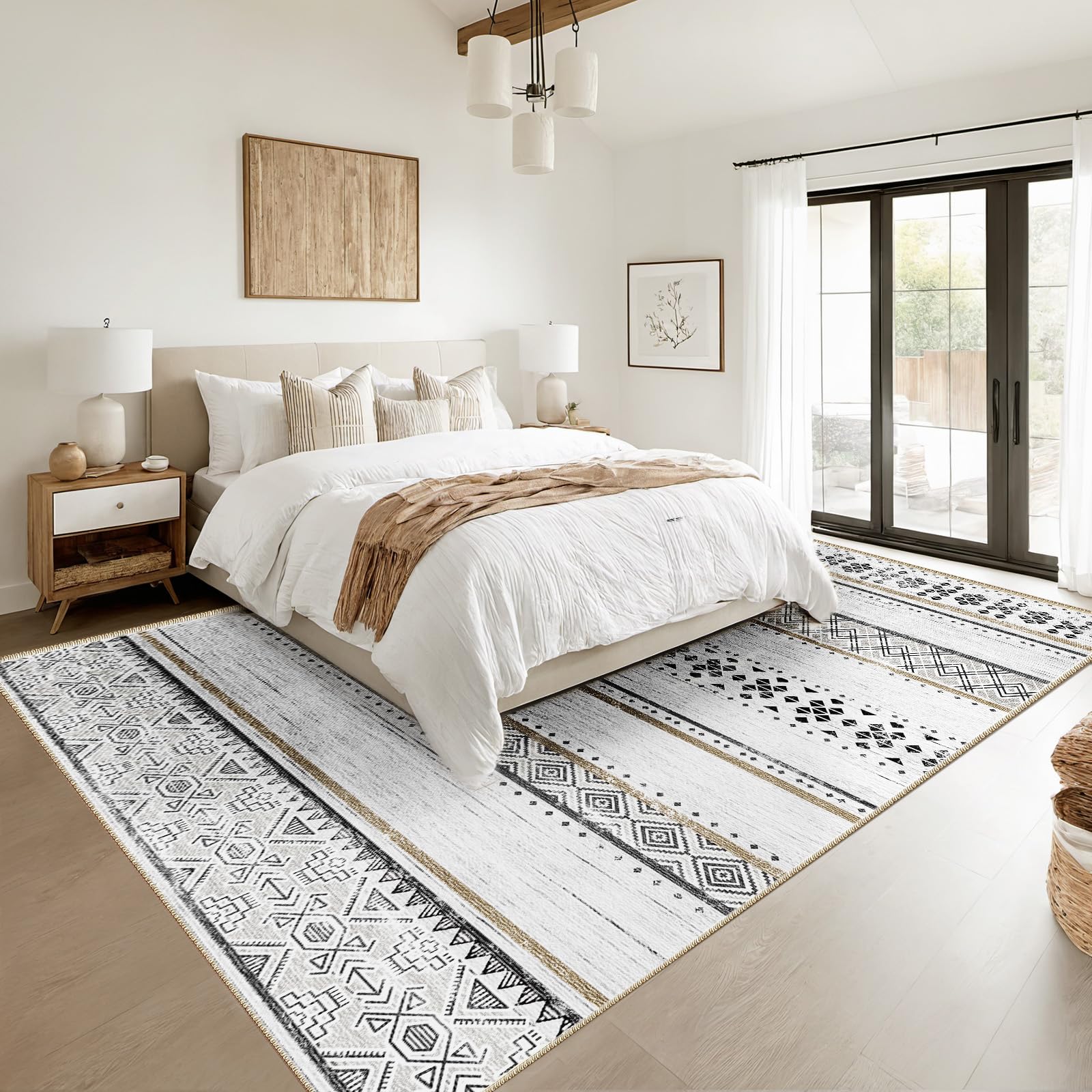 BESTSWEETIE rug with child and pet playing illustrating easy-clean, family-friendly benefit